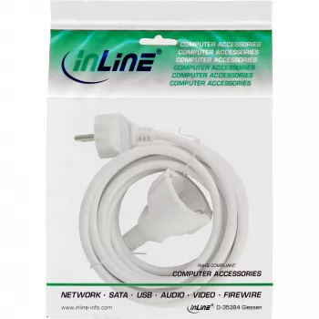 Netzverlängerungskabel InLine 3 m, weiß — 230 V Eingang