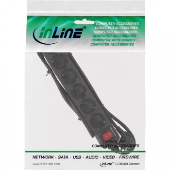 InLine Steckdosenleiste InLine 16461S 6-fach Schutzkontakt CEE 7/3 schwarz 1,5m