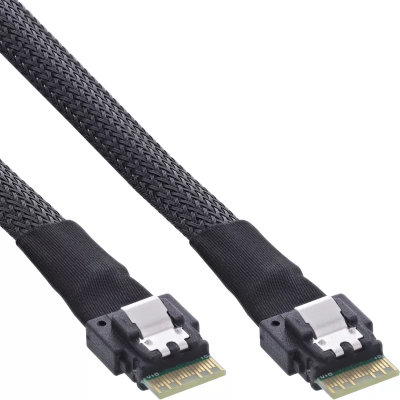 InLine schlank SAS-Kabel, SFF-8654 auf SFF-8654, 24Gb/s, 0,5m