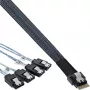 InLine schlank-SAS-Kabel, SFF-8654 auf 4x SATA 7-Pin, 12 Gb/s, 0,5 m