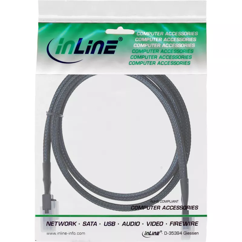InLine schlank SAS Kabel, SFF-8654 auf Mini SAS SFF-8087, 12Gb/s, 0,5m