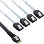 InLine schlank SAS Kabel, SFF-8654 auf 4x SATA 7-pin, 12Gb/s, 1m