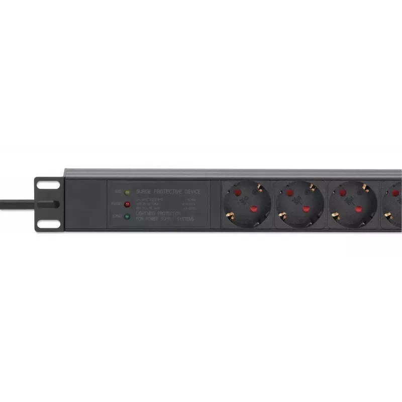 Intellinet 19 Zoll 1U Rackmount 7-fach PDU Überspannungsschutz 16 A 3 m Kabel