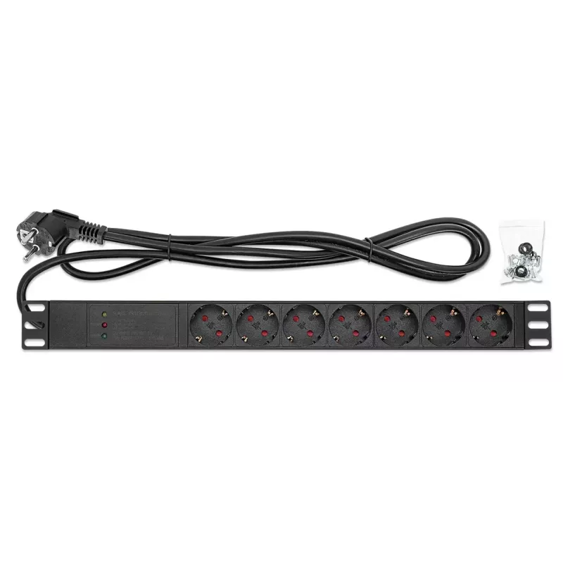 Intellinet 19 Zoll 1U Rackmount 7-fach PDU Überspannungsschutz 16 A 3 m Kabel