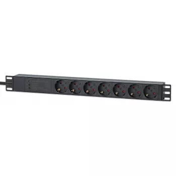 Intellinet 19 Zoll 1U Rackmount 7-fach PDU Überspannungsschutz 16 A 3 m Kabel
