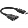 InLine DisplayPort Stecker auf Buchse mit Flansch Kabel 0,2 m, schwarz