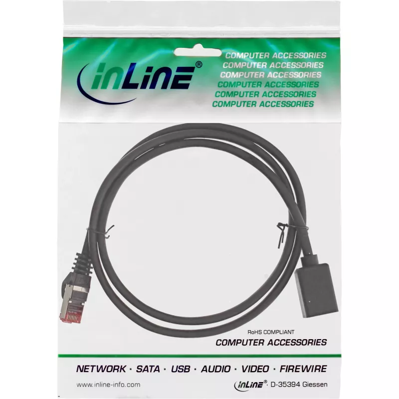 InLine Patchkabel-Verlängerung, S/FTP (PiMf), Cat.6, halogenfrei, 1m