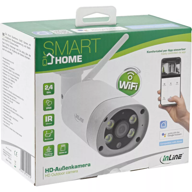 InLine Ultraschall-Diffuser, Umgebungslicht, kompatibel mit Google Home und Amazon Alexa