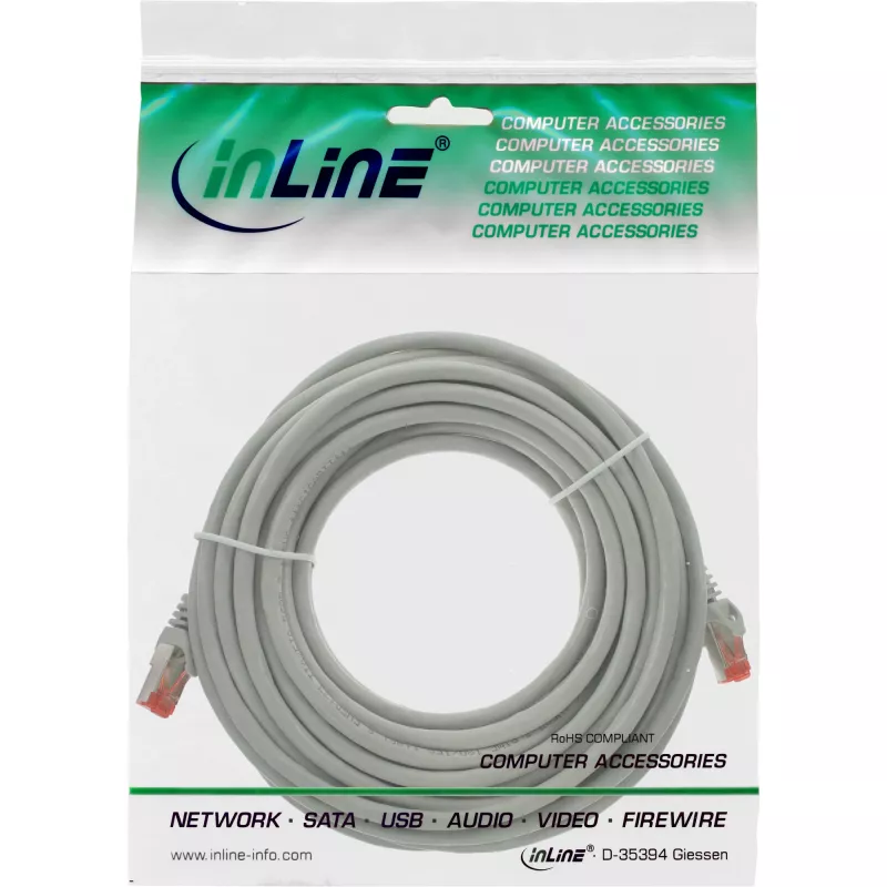 InLine Patchkabel S/FTP PiMF Cat.6 250MHz PVC Kupfer grau 5m