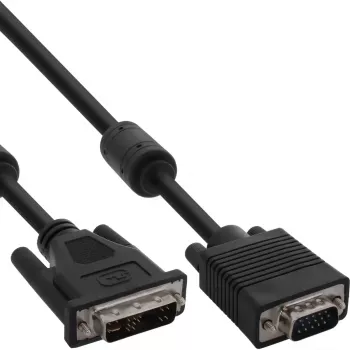 InLine DVI-A Kabel 12+5 Stecker / 15-poliger HD-Stecker VGA 5m