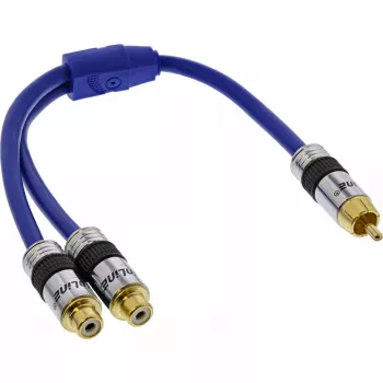 InLine RCA Y-Kabel Premium 1x RCA-Stecker / 2x RCA-Buchse 0,25 m