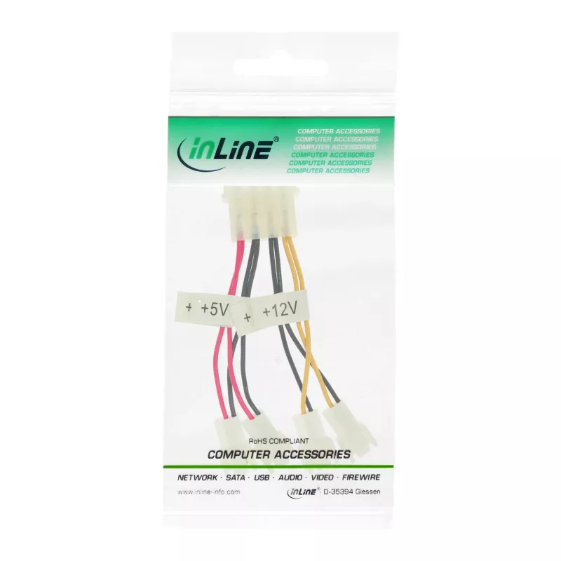 InLine Lüfter-Adapterkabel 2x 12V und 2x 5V für 4 Lüfter 33005B
