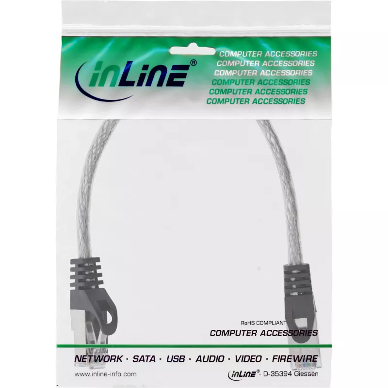 InLine Patchkabel SF/UTP Cat.5e transparent 0,3m