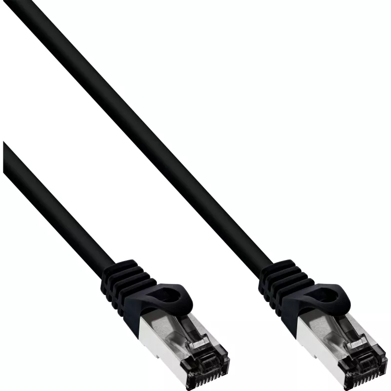 InLine Patchkabel S/FTP PiMF Cat.8.1 halogenfrei 2000MHz schwarz, 0,3m