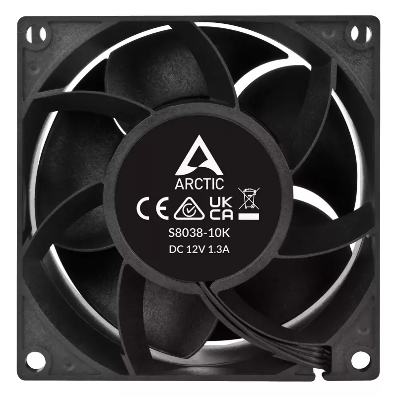 Lüfter ARCTIC S8038-10K 80 mm 102 cfm Doppelkugellager Schwarz