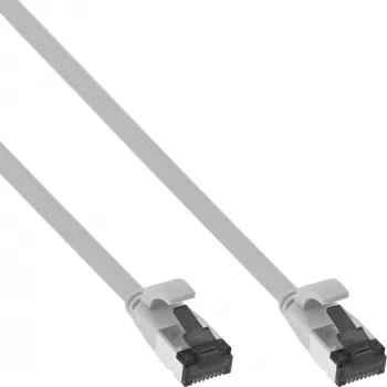 InLine Patchkabel flach, U/FTP, Cat.8.1, TPE halogenfrei, grau, 7,5 m