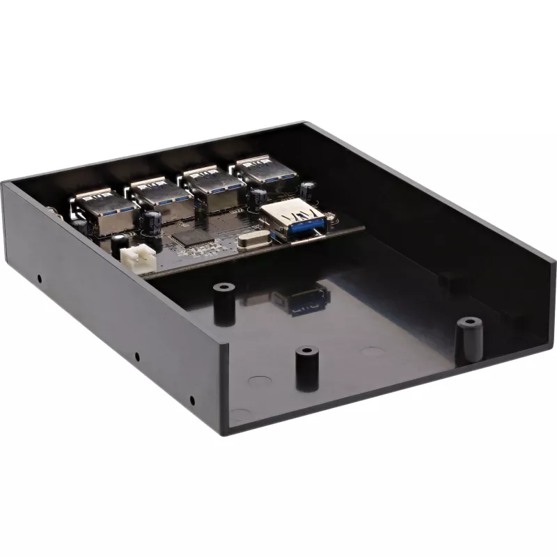 InLine 4-Port USB 3.0 Panel-Hub für 3,5-Zoll-Diskettenlaufwerksschacht, schwarz