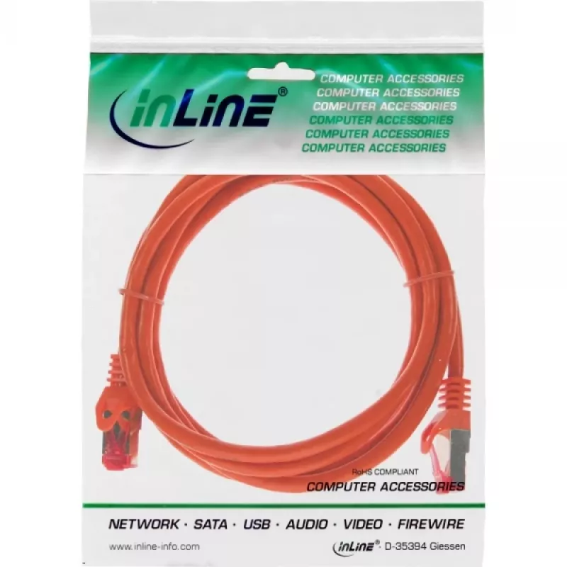 InLine Patchkabel S/FTP PiMF Cat.6 250MHz PVC Kupfer orange 0,5m