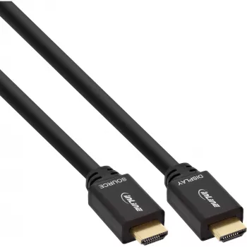 InLine High Speed HDMI-Kabel mit Ethernet, aktiv, M/M, schwarz, vergoldete Kontakte, 40 m