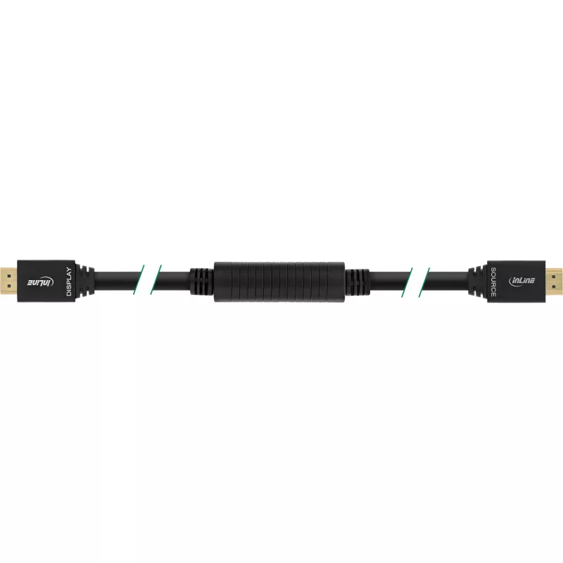 InLine High Speed HDMI-Kabel mit Ethernet, aktiv, M/M, schwarz, vergoldete Kontakte, 40 m