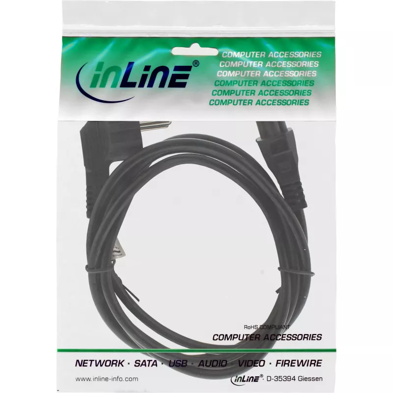 Netzkabel InLine 16657D für Notebook Schwarz 2 m