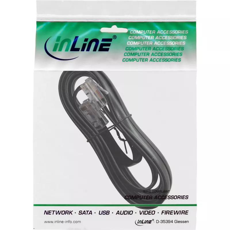 InLine ISDN-Kabel RJ45 Stecker Stecker 8P8C 20m Schwarz