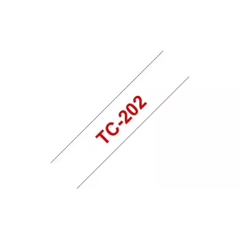 Beschriftungsband TC Brother TC202 12mm Rot auf Weiß