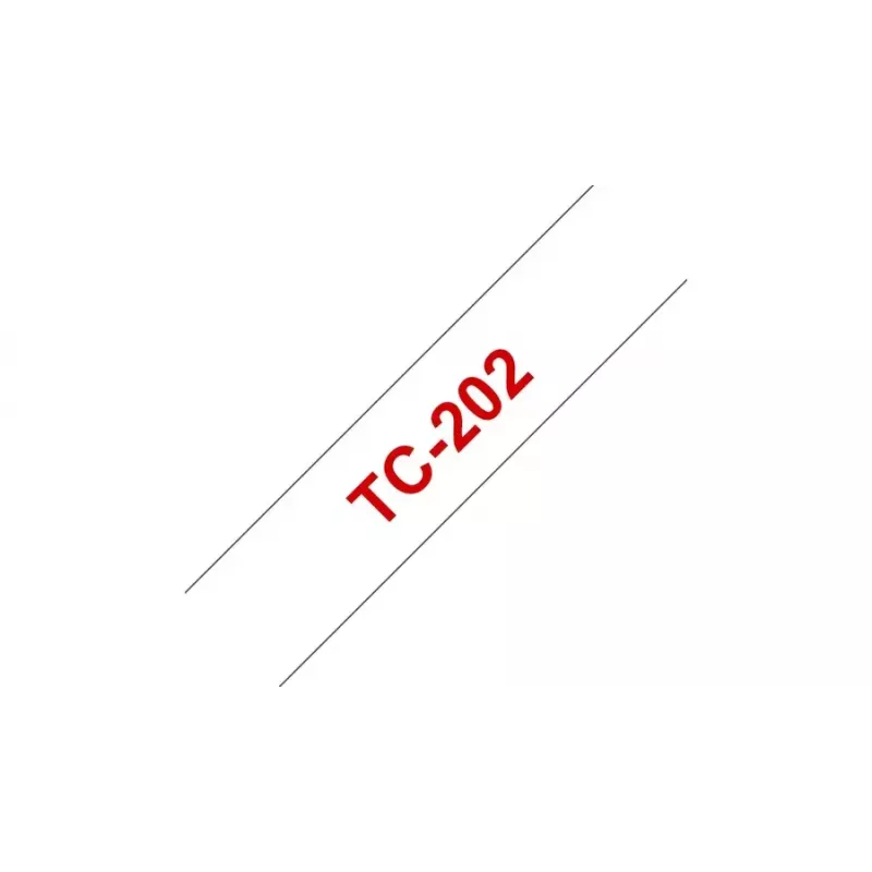 Beschriftungsband TC Brother TC202 12mm Rot auf Weiß