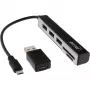 InLine USB OTG Kartenleser & 3-Port USB 2.0 Hub für SDXC & microSD + Adapter