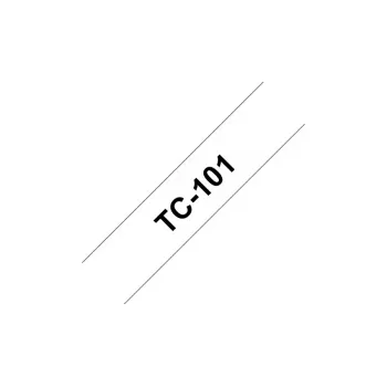 Beschriftungsband Brother TC101 12mm Schwarz auf Transparent