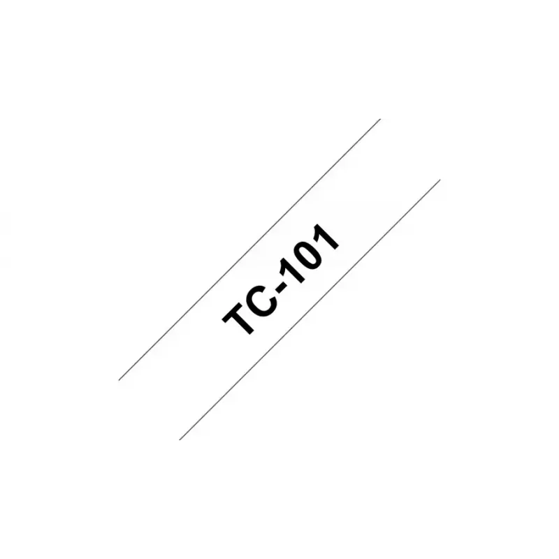 Beschriftungsband Brother TC101 12mm Schwarz auf Transparent