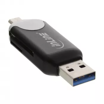 InLine USB3.0 Dual Cardreader, USB A und Micro-USB 2.0 für SDXC und microSDXC