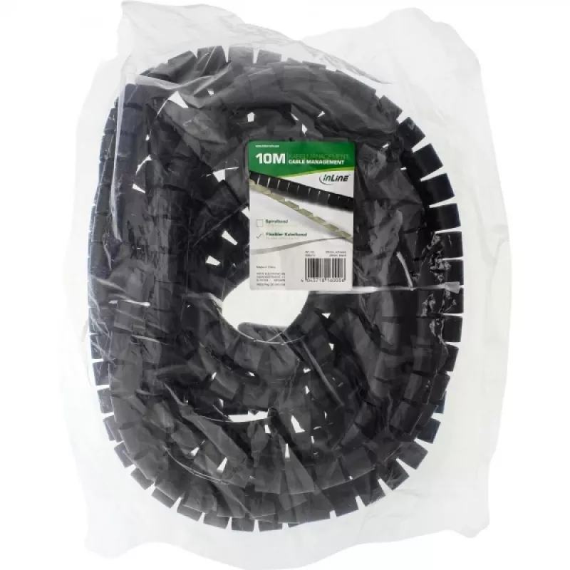 Flexibler Kabelkanal InLine 59947V 10 m schwarz 28 mm