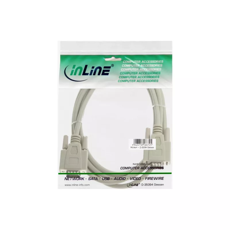 VGA-Kabel 15 Pin HD Stecker / Stecker beige 10m InLine 17712E