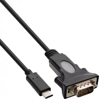 InLine USB-C zu Seriell-Adapterkabel, USB-C Stecker / DB9 Stecker, 1,8 m