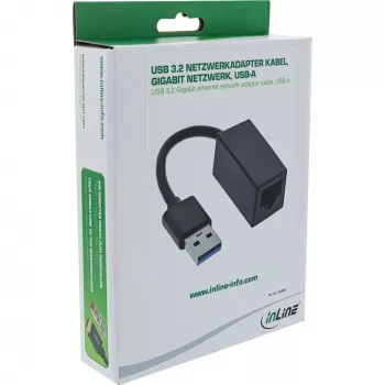 InLine USB 3.2 Gigabit Ethernet Netzwerkadapterkabel, USB-A