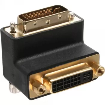 InLine DVI-I-Adapter 90° abgewinkelt Digital + Analog 24+5 Stecker/Buchse schwarz