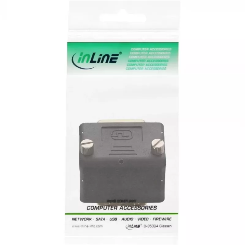 InLine DVI-I-Adapter 90° abgewinkelt Digital + Analog 24+5 Stecker/Buchse schwarz