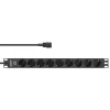 InLine 19-Zoll-Steckdosenleiste, 9-fach CEE7/7, C14-Stecker, Überlastschutz
