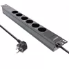 InLine 19 Zoll Steckdosenleiste, 6-fach Schutzkontakt, ohne Schalter, 2m, schwarz