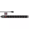 InLine 19-Zoll-Steckdosenleiste, 8-fach CEE7/7, C14-Stecker, Überlastungsschutz