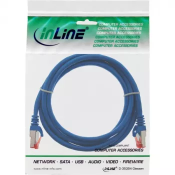 InLine Patchkabel S/FTP PiMF Cat.6 250MHz PVC Kupfer blau 0,25m