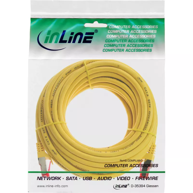 InLine Patchkabel S/FTP PiMF Cat.6 250MHz PVC Kupfer gelb 10m