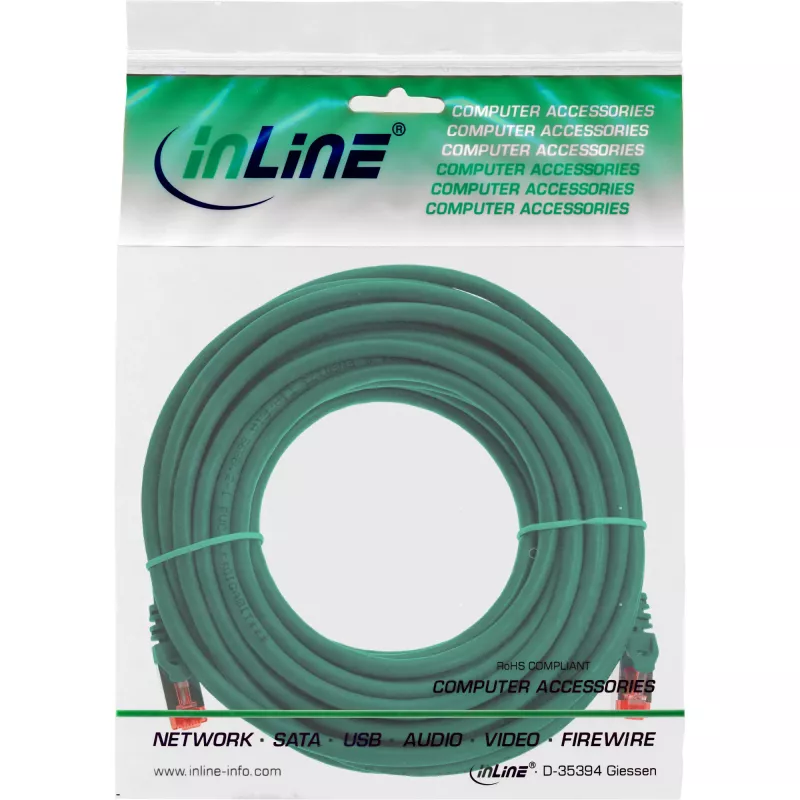 InLine Patchkabel S/FTP PiMF Cat.6 250MHz PVC Kupfer grün 10m