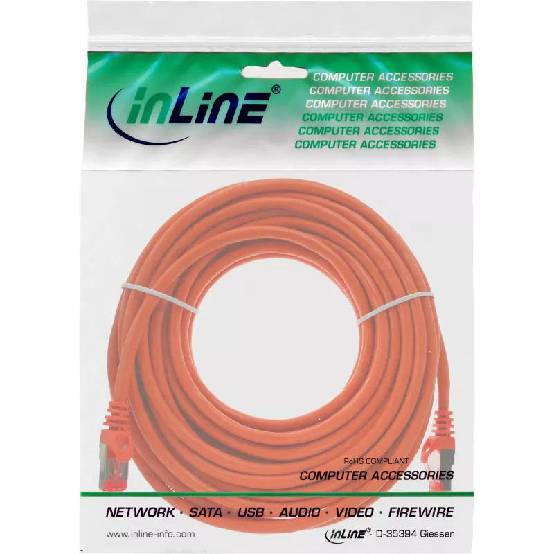 InLine Patchkabel S/FTP PiMF Cat.6 250MHz PVC Kupfer orange 10m