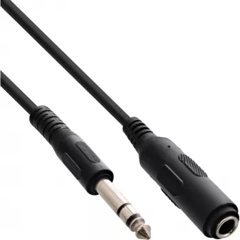 Klinkenverlängerung 6,3 mm Stereo Stecker/Buchse 5 m InLine 99935A