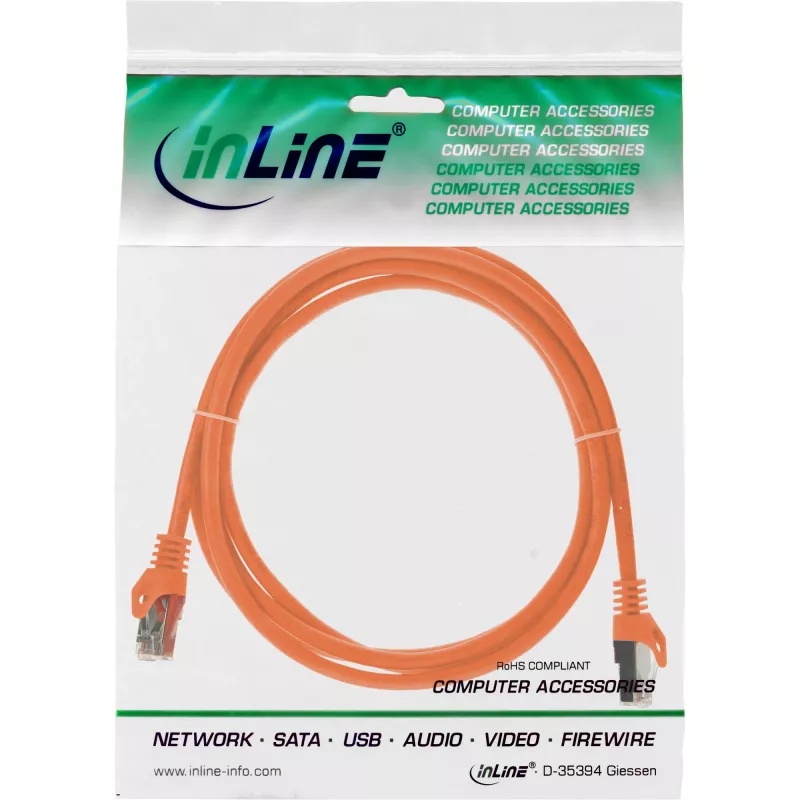 InLine Patchkabel SF/UTP Cat.5e orange 0,5 m