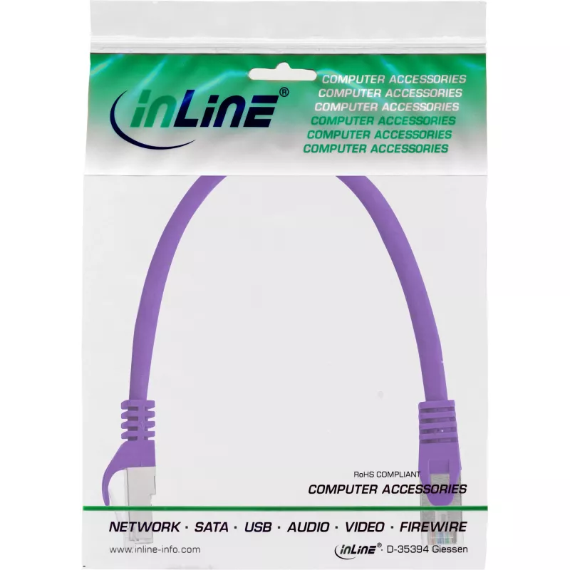 InLine Patchkabel SF/UTP Cat.5e lila 0,3m