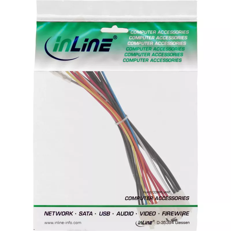 InLine interner Stromadapter 20-Pin ATX-NT auf P8/P9 AT-Mainboard + Schalter 20/0,80m
