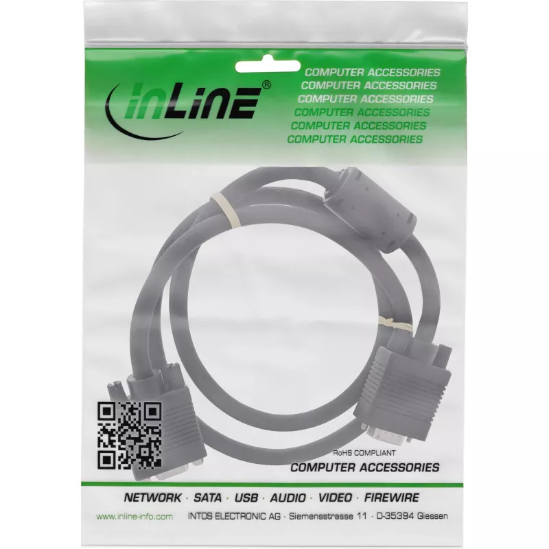 InLine S-VGA-Verlängerungskabel 15HD Stecker/Buchse schwarz 2m